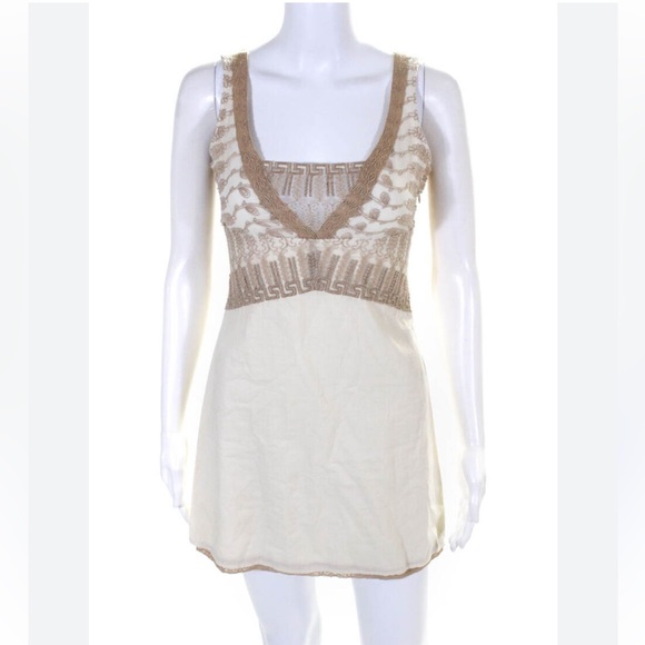 NWT Free People Tea Beige Mini Dress - Picture 4 of 5